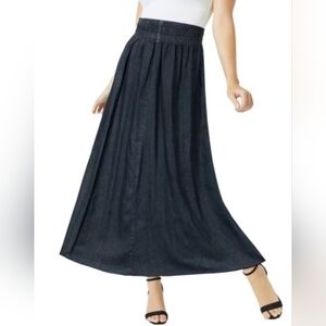 Forever 21 Blue Denim Maxi Circle Skirt sz Small